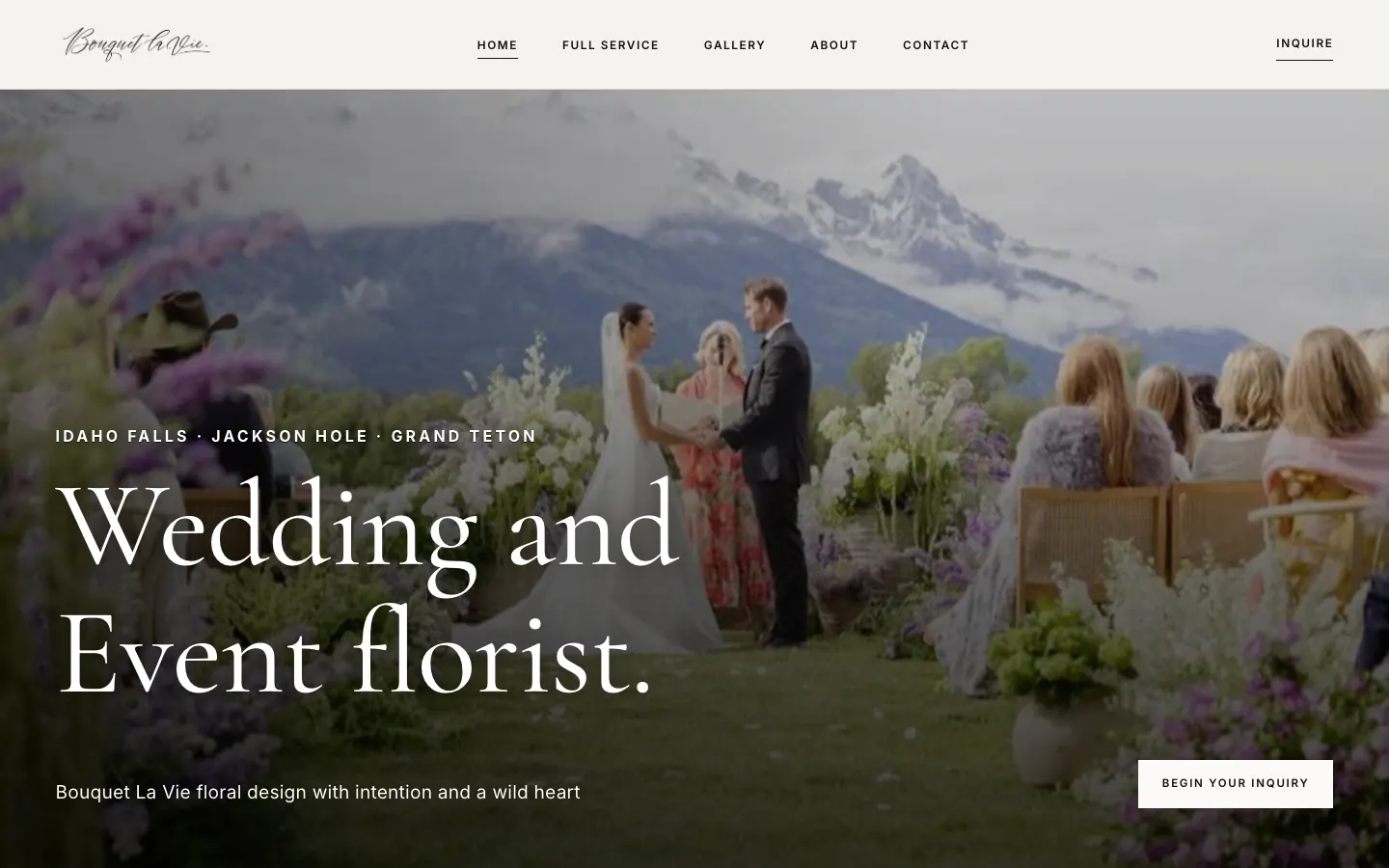 Bouquet La Vie website on desktop