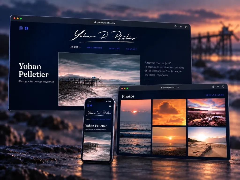 Yohan P Photo website shown across desktop, tablet, and mobile