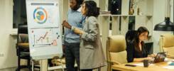 2 people in fromt of a whiteboard